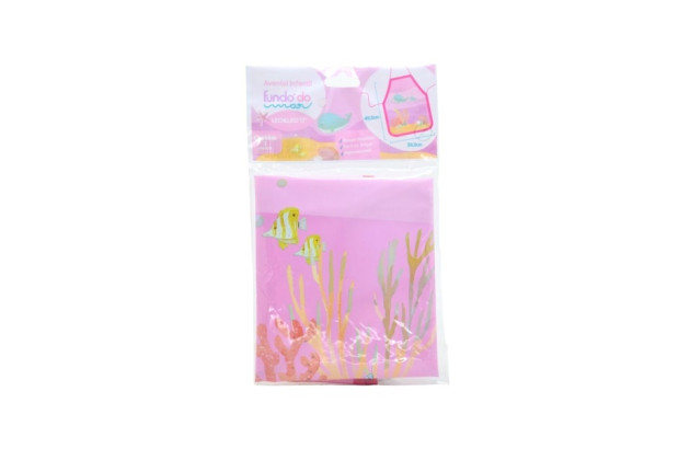 AVENTAL INFANTIL COM BOLSO FUNDO DO MAR LEO&LEO