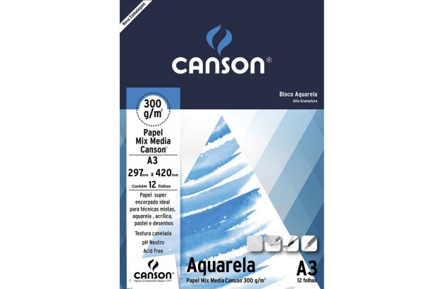 BLOCO PAPEL DESENHO A3 140G BRANCON LINHA ESCOLAR CANSON