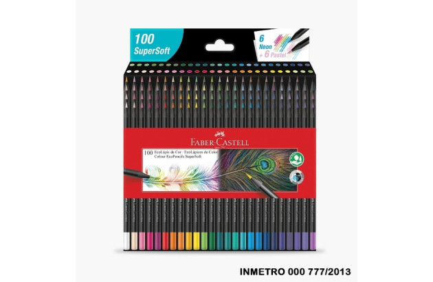 LAPIS DE COR 100 CORES SUPERSOFT ECOLAPIS FABER CASTELL