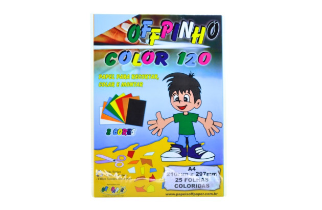 BLOCO PAPEL CRIATIVO COLOR 8 CORES A4 120G 25FLS OFF PAPER