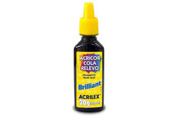 COLA ACRICOR RELEVO BRILLIANT 20G PRETA 520  3120 ACRILEX