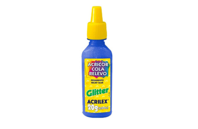 COLA ACRICOR RELEVO GLITTER AZUL 20G 3020 ACRILEX