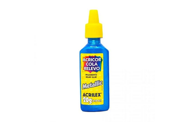 COLA ACRICOR RELEVO METALIC AZUL 20G 2520 ACRILEX