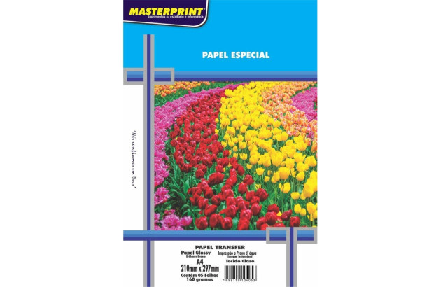 PAPEL TRANSFER TECIDO CLARO 160G A4 5F - MASTERPRINT