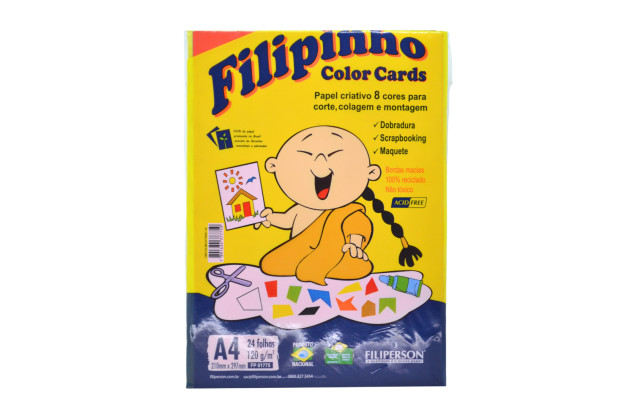 BLOCO CRIATIVO FILIPINHO  COLOR CARDS 8 CORES 120G 24 FOLHAS. 