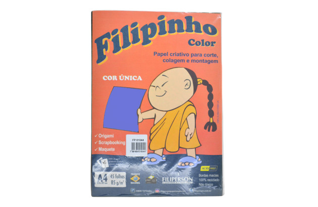 BLOCO FILIPINHO COLOR AZUL 85G A4 45 FOLHAS 