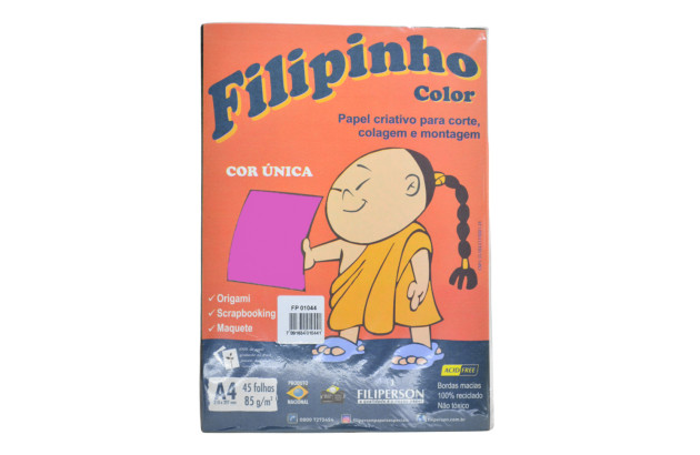 BLOCO FILIPINHO COLOR ROSA 85G A4 45 FOLHAS