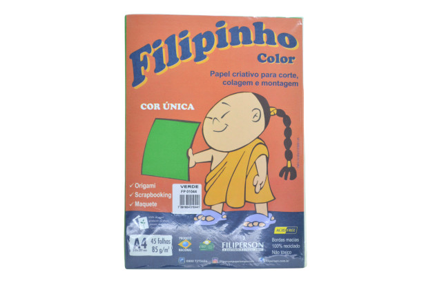 BLOCO FILIPINHO COLOR VERDE 85G A4 45 FOLHAS 