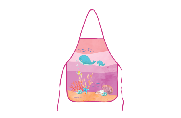 AVENTAL INFANTIL COM BOLSO FUNDO DO MAR LEO&LEO