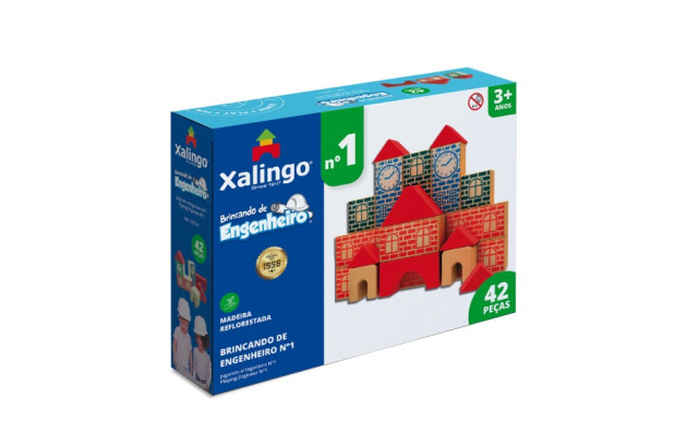 BRINQUEDO EDUCATIVO BRINCANDO DE ENGENHEIRO N 1 42 PÇS XALINGO