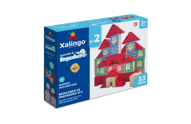 BRINQUEDO EDUCATIVO BRINCANDO DE ENGENHEIRO N 2 53 PÇS XALINGO