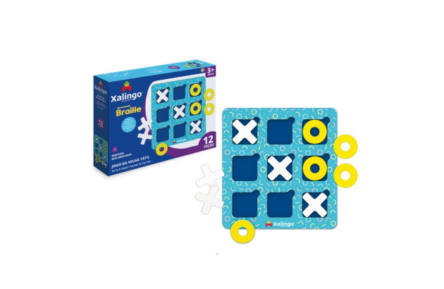 JOGO DA VELHA TÁTIL EM BRAILLE 12 PCS XALINGO