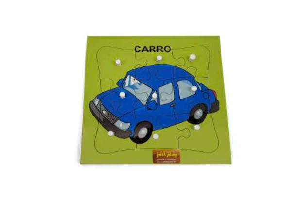 BRINQUEDO QUEBRA CABEÇA COM PINOS CARROS 9 PEÇAS MDF 31.92 JOTT PLAY