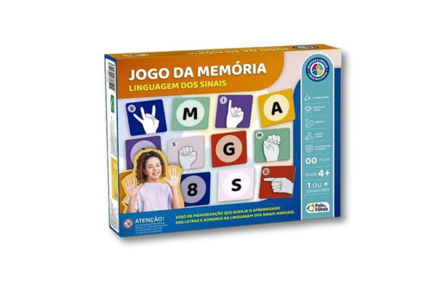 JOGO DA MEMÓRIA LÍNGUA DOS SINAIS LIBRA 791902 PAIS E FILHOS